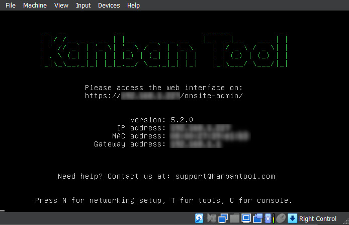 Kanban Tool On-Site Welcome Screen