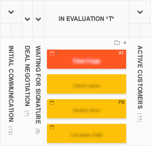 Software sales board - evaluation stage